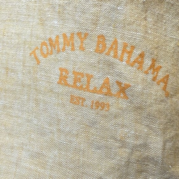 Tommy Bahama Relax 100% Linen Shirt Mens L Orange Long Sleeve Button Down - Picture 7 of 9